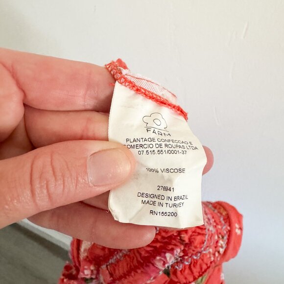 Farm Rio Orange Floral Paraiso Off Shoulder Jumpsuit XS - Picture 7 of 7